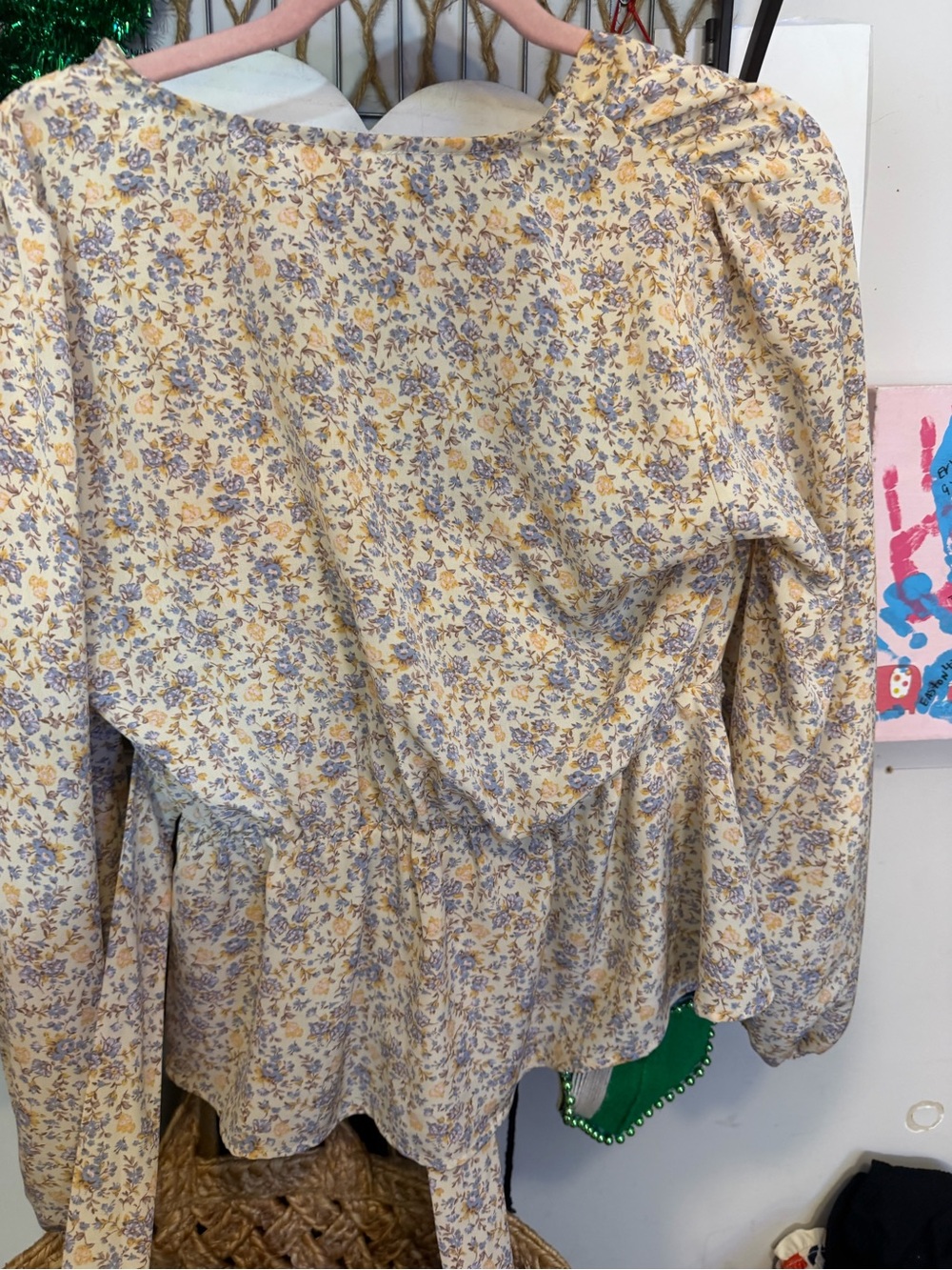 Vanilla Bay Yellow Floral Peplum Blouse